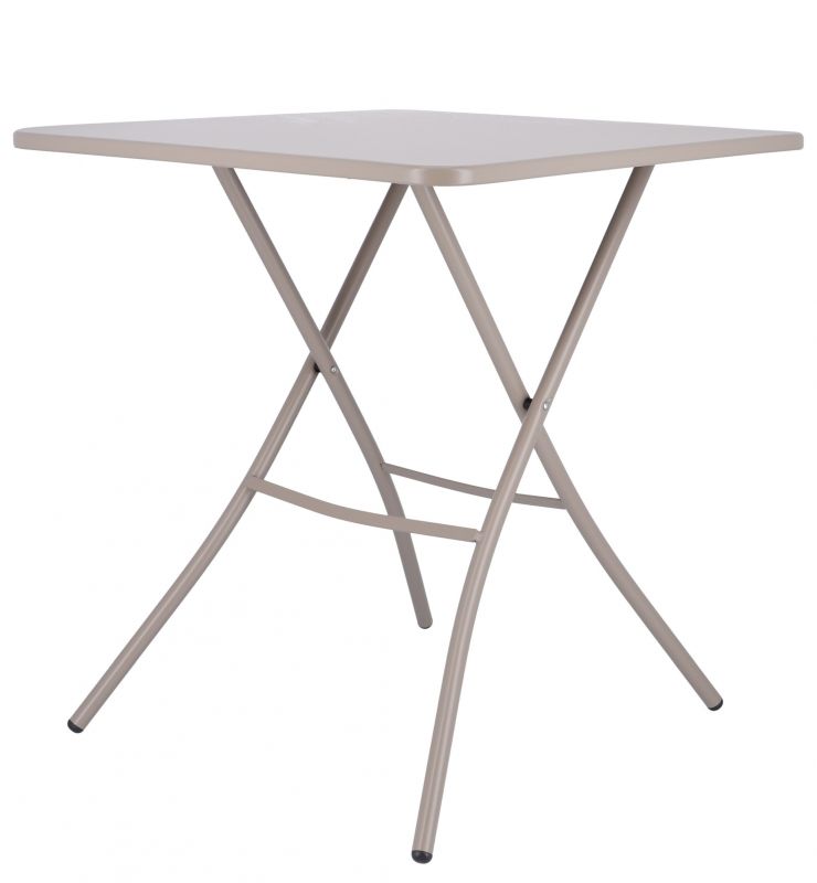Fiam Sirio Klapptisch in Taupe von Jan Kurtz: Quadratischer Outdoor-Tisch mit Klappgestell.